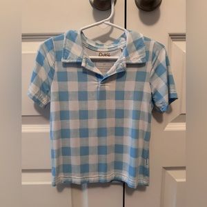 LS Blue Gingham Polo